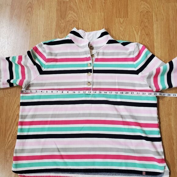 Talbots Striped Button Up Pullover Sweatshirt sz 3x - Picture 7 of 10